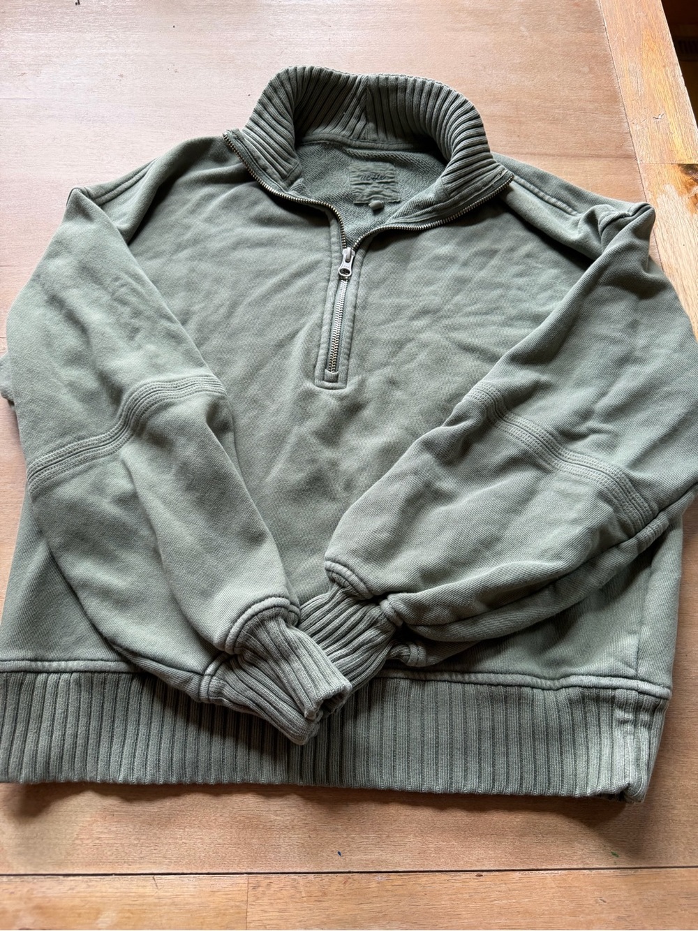 aerie Olive Green Half-Zip Sweatshirt Pullover